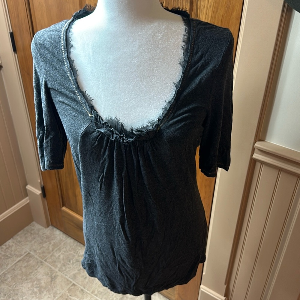 Deletta Charcoal Soandex Top - M